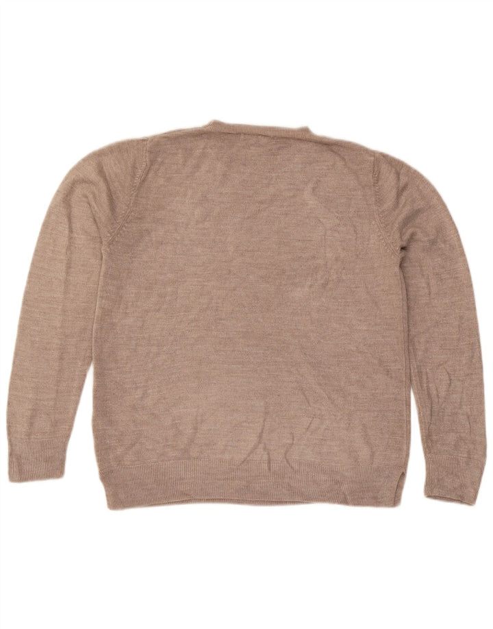 Pulover pentru femei Marks & Spencer cu decolteu rotund UK 14 Medium Bej Acrilic