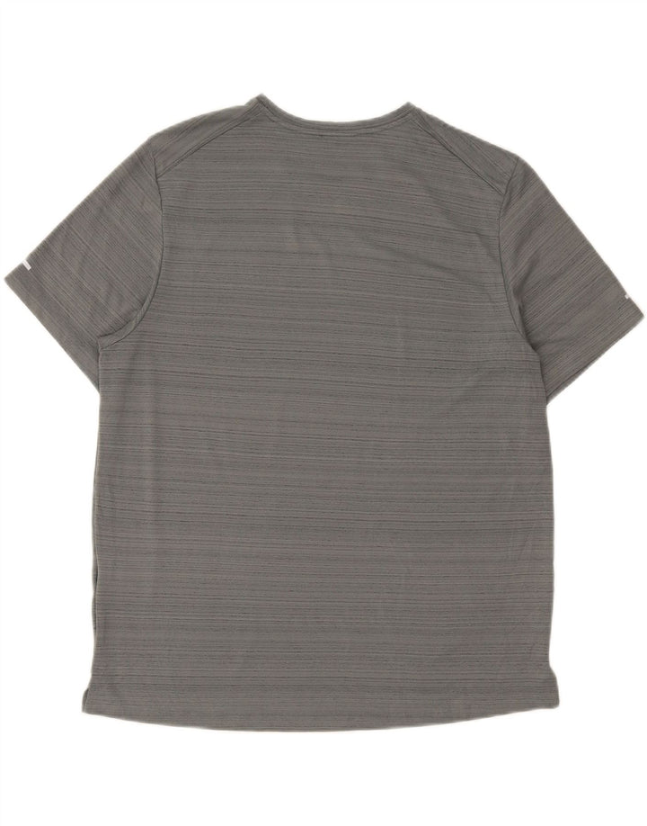 Tricou Nike Dri Fit pentru bărbați Top mare, gri, poliester cu dungi