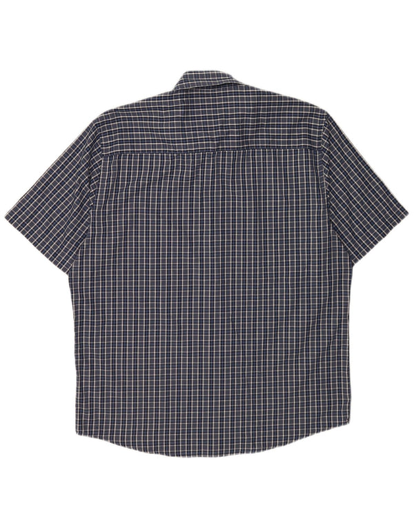 Cămașă cu mânecă scurtă pentru bărbați Pierre Cardin, cu formă normală, XL, poliester cu carouri albastre