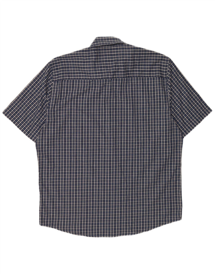Cămașă cu mânecă scurtă pentru bărbați Pierre Cardin, cu formă normală, XL, poliester cu carouri albastre