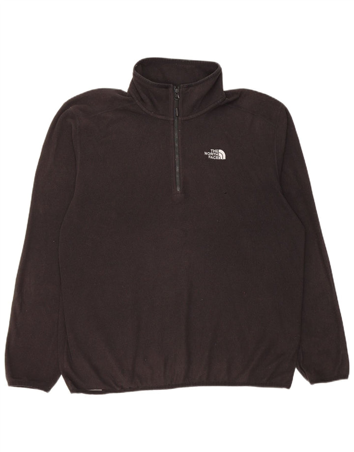 Pulover pentru bărbați The North Face, cu fermoar și gât, poliester mare, negru