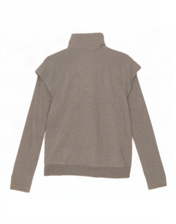 Jachetă de top pentru trening grafic Adidas pentru femei UK 16 mare bumbac gri