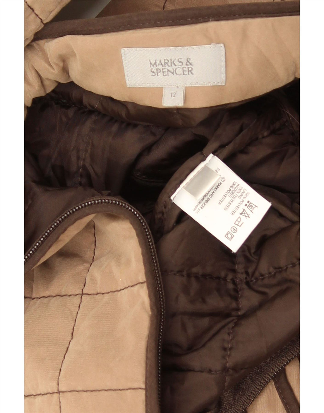 Jachetă căptușită pentru femei Marks & Spencer UK 12 Poliester maro mediu