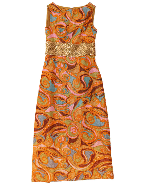 Rochie maxi fără mâneci vintage pentru femei UK 12 Medium Multicolor Paisley