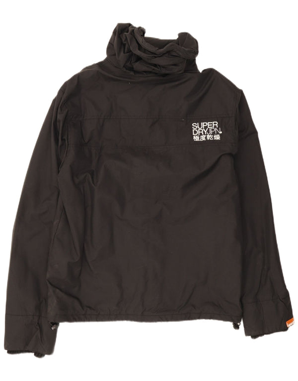 Jachetă de vânt cu glugă Superdry pentru bărbați UK 44 2XL Nylon negru