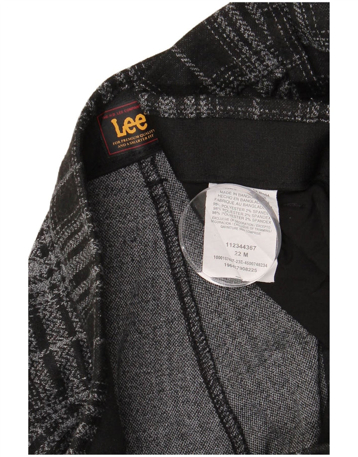 Pantaloni chino drepți LEE pentru femei US 22 3XL W42 L30 Poliester cu check negru