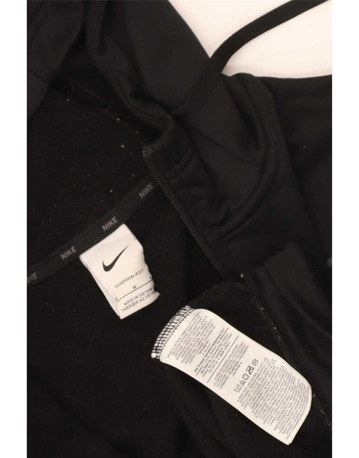 Pulover Nike pentru bărbați Therma-Fit, cu fermoar, poliester mediu negru