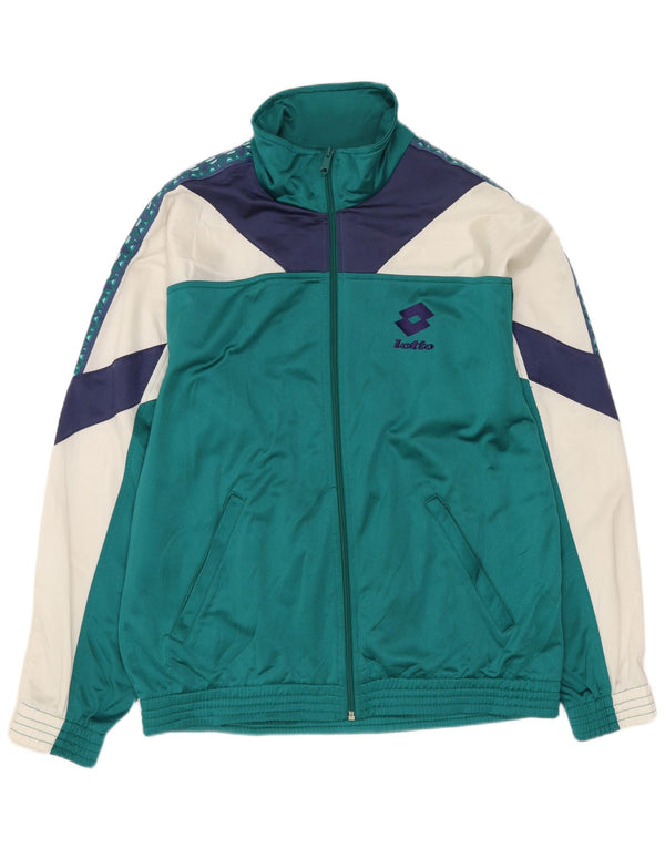 LOTTO Mens Tracksuit Top Jacket UK 40/42 Large Turquoise Colourblock