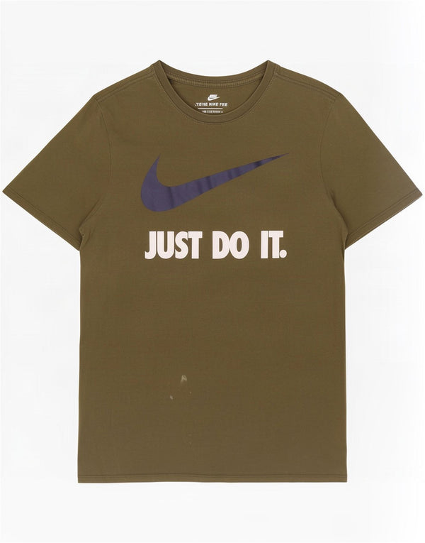Tricou grafic Nike pentru bărbați, cu croială atletică. Top mare din bumbac kaki