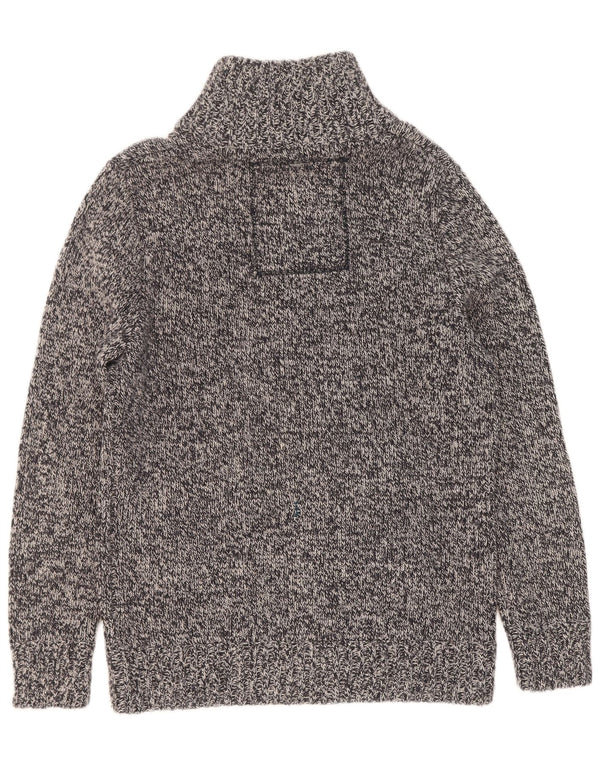 Pulover Superdry pentru bărbați, cu fermoar, cu gât, 2XL, gri acrilic pete