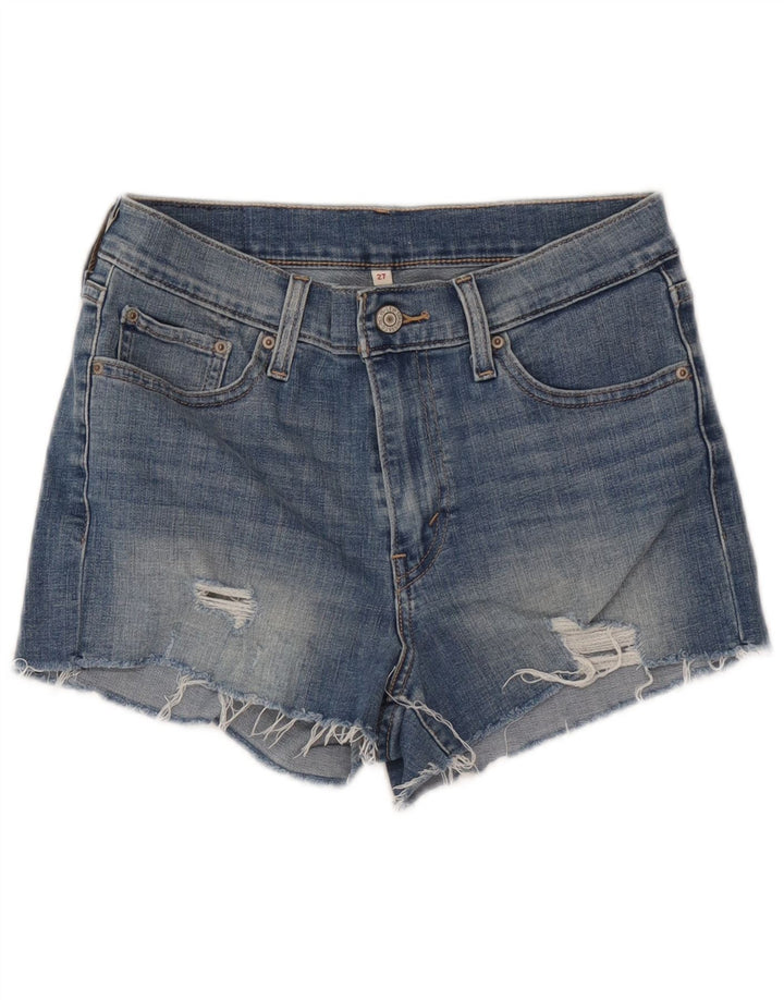 Pantaloni scurți Levi's din denim distressed W27 Small Blue Bumbac