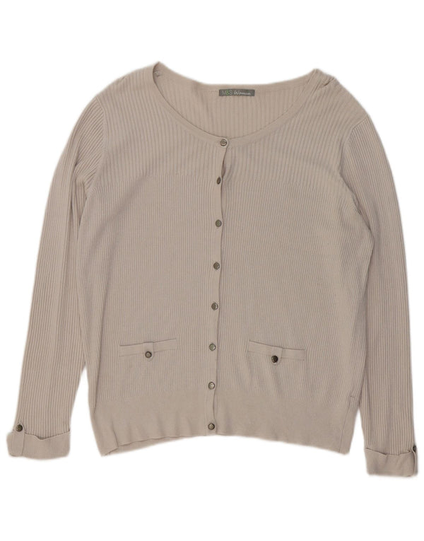 Pulover cardigan pentru femei Marks & Spencer UK 20 2XL Bej Viscoză