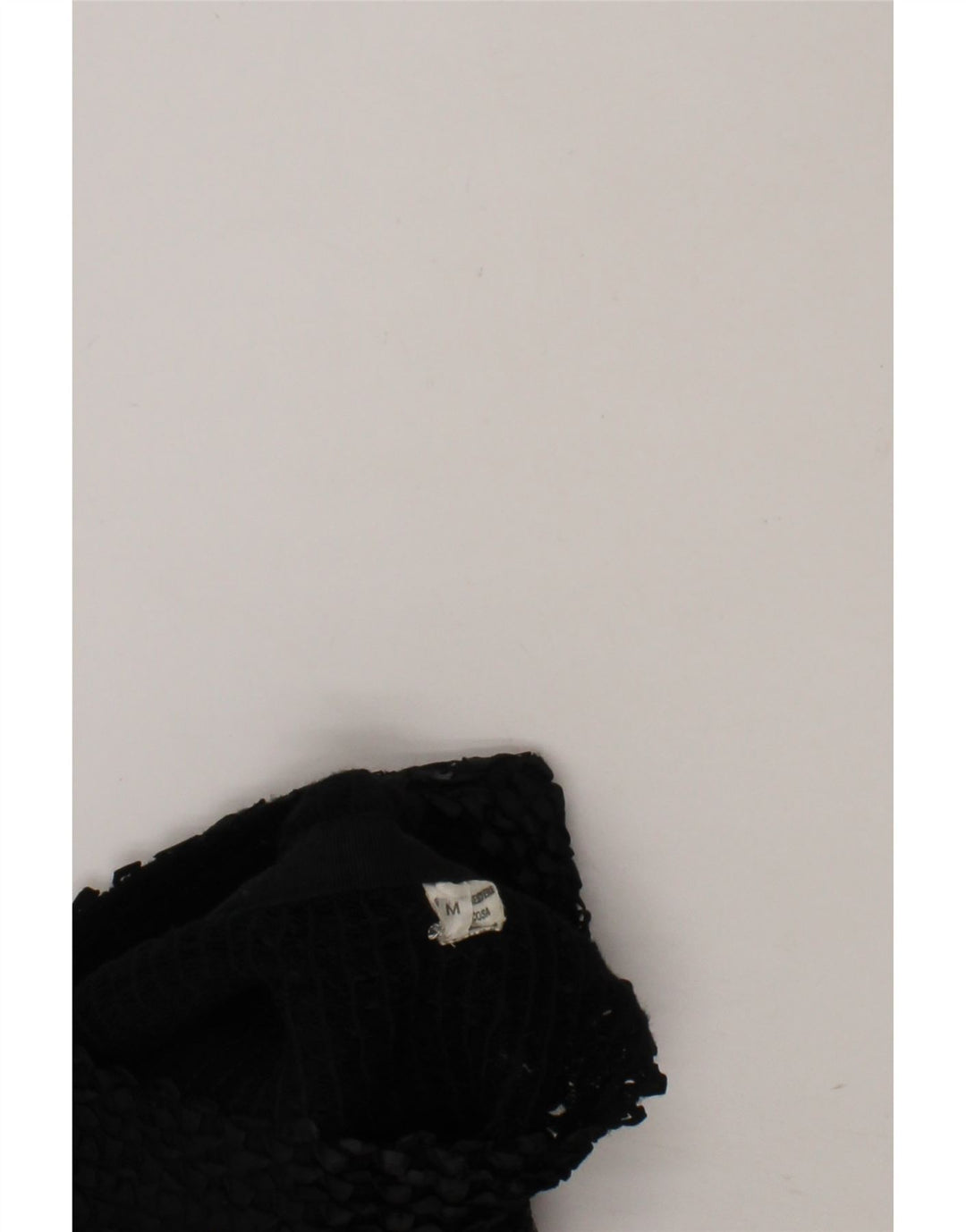 VINTAGE Womens Crop Strapless Top UK 12 Medium Black Polyester Vintage Vintage and Second-Hand Vintage from Messina Hembry 