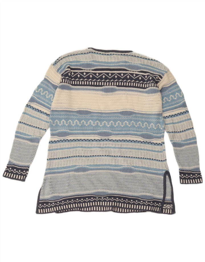 Pulover vintage pentru femei cu gât de barcă UK 12 Medium, multicolor, cu dungi