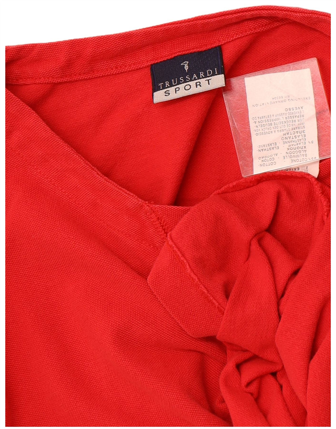 TRUSSARDI Womens Top 3/4 Sleeve UK 14 Medium Red Cotton