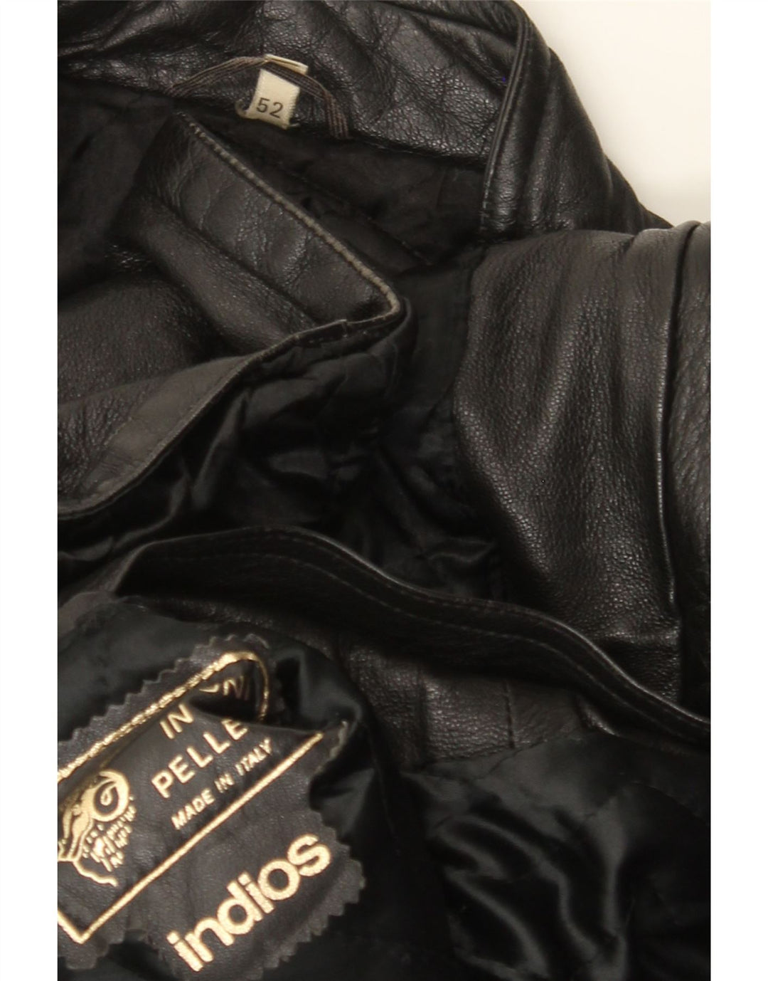 Jachetă din piele pentru bărbați Indios IT 52 XL din piele neagră
