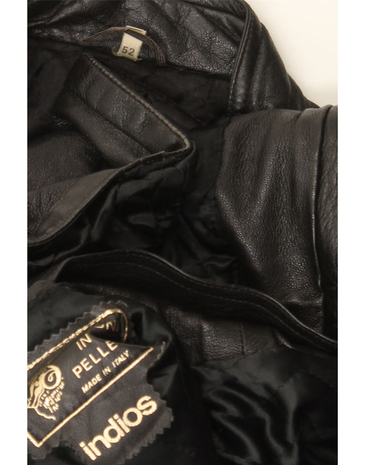 Jachetă din piele pentru bărbați Indios IT 52 XL din piele neagră