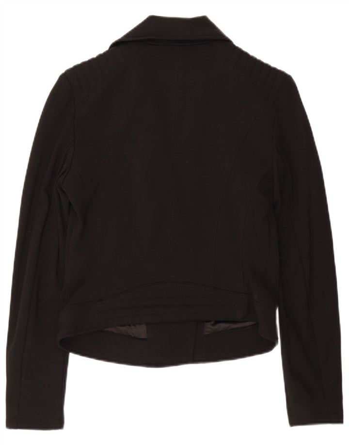 Jachetă pentru femei Guess Crop Blazer cu fermoar complet UK 8 Small Black Viscose