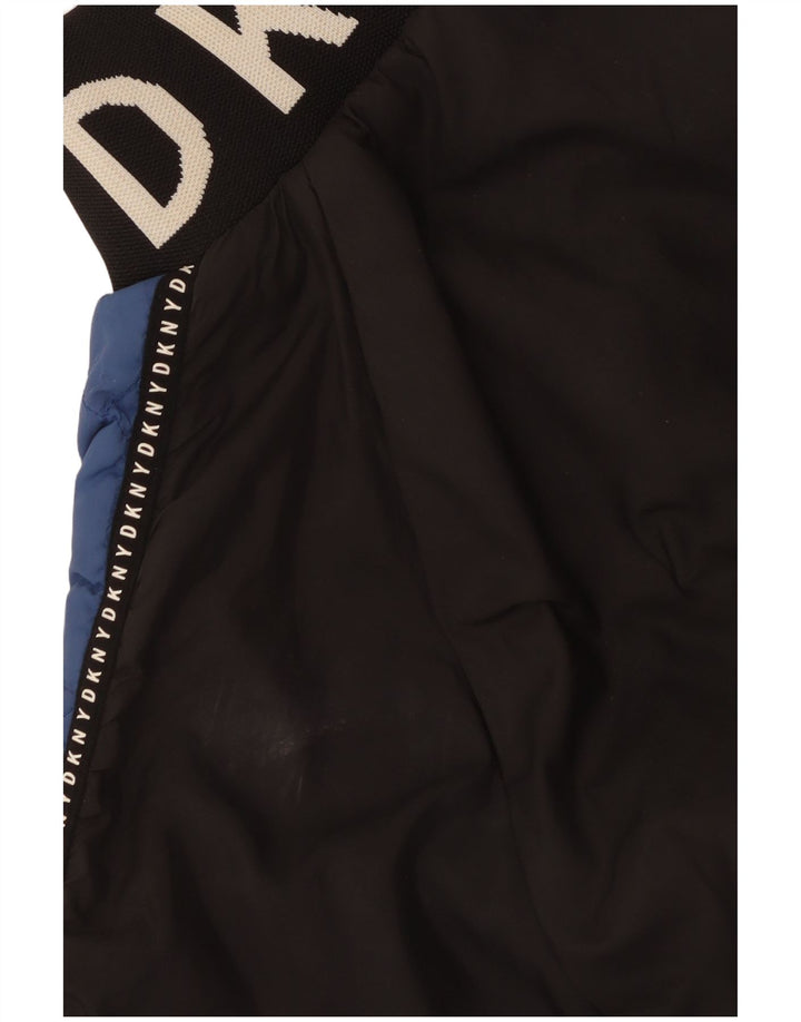 Jachetă matlasată cu grafică Dkny pentru femei UK 14 Medium Blue Colorblock Poliester