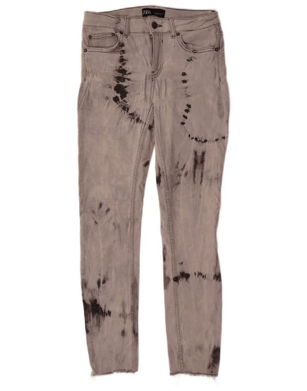 Blugi slim pentru femei Zara EU 38 Mici W28 L27 Gri Tie Dye