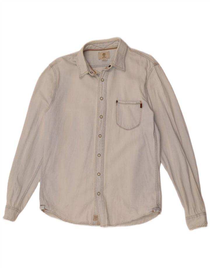 Cămașă Timberland Slim Fit Denim Bumbac Albastru Mediu