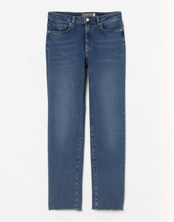 MINT VELVET Blugi drepti pentru femei UK 10 Small W27 L26 Blue Bumbac