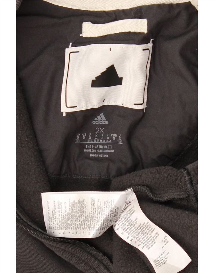 Rochie pulover pentru femei ADIDAS, supradimensionată, cu fermoar, cu gât, UK 24/26 2XL, gri