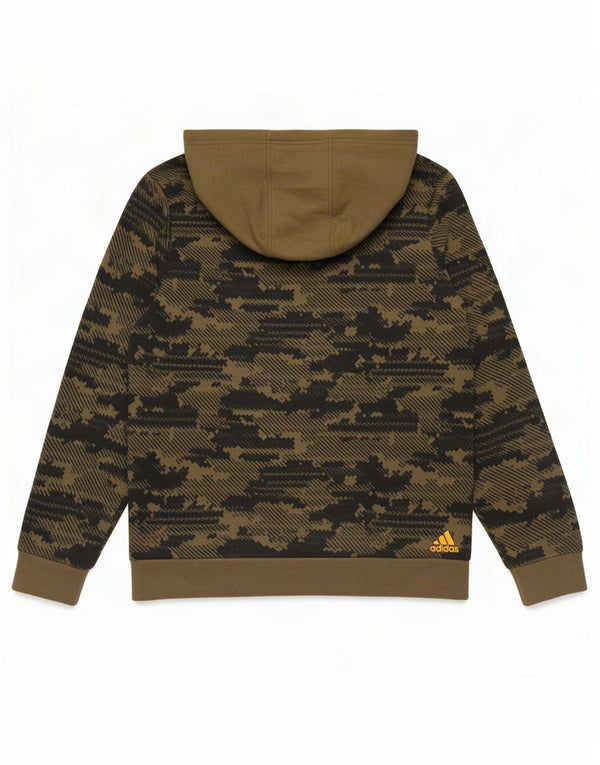 Pulover Adidas pentru băieți grafic 13-14 ani, bumbac, camuflaj, kaki