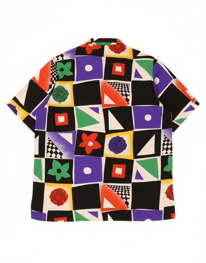 Cămașă Vintage pentru bărbați cu model abstract, mijlociu, multicolor, geometric
