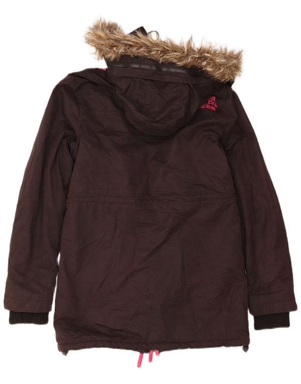 Jachetă parka cu glugă Superdry Windcheater pentru femei UK 14 Medium Black