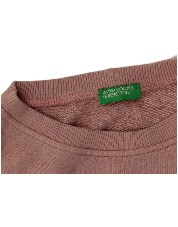 BENETTON Pulover cu grafic pentru femei UK 16 Large Pink