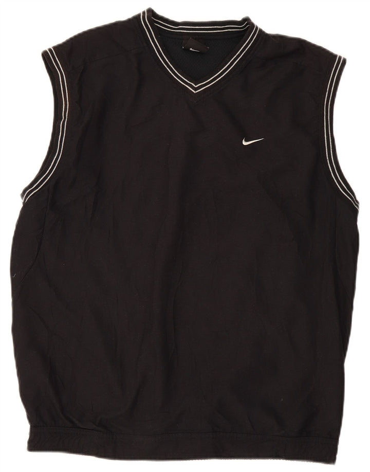 Top de trening cu pulover fără mâneci Nike pentru bărbați UK 39/41 Poliester mediu negru