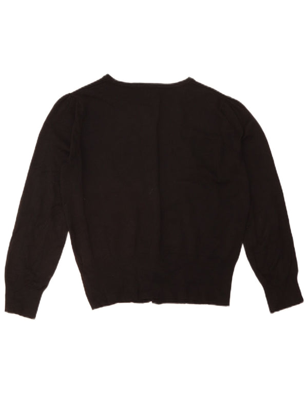 Marks & Spencer Pulover Crop Cardigan pentru Damă UK 14 Mare Negru Viscoză