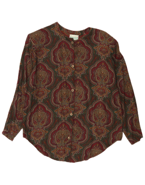 Bluză cămașă vintage pentru femei UK 14 Medium Multicolor Paisley Viscose