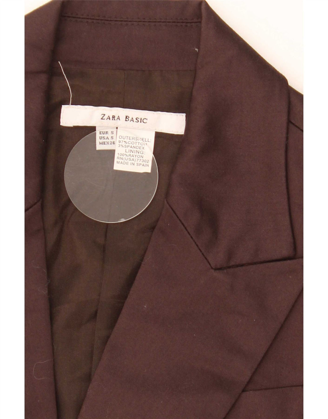Jachetă pentru femei Zara cu 1 nasture, UK 10, Burgundy mic