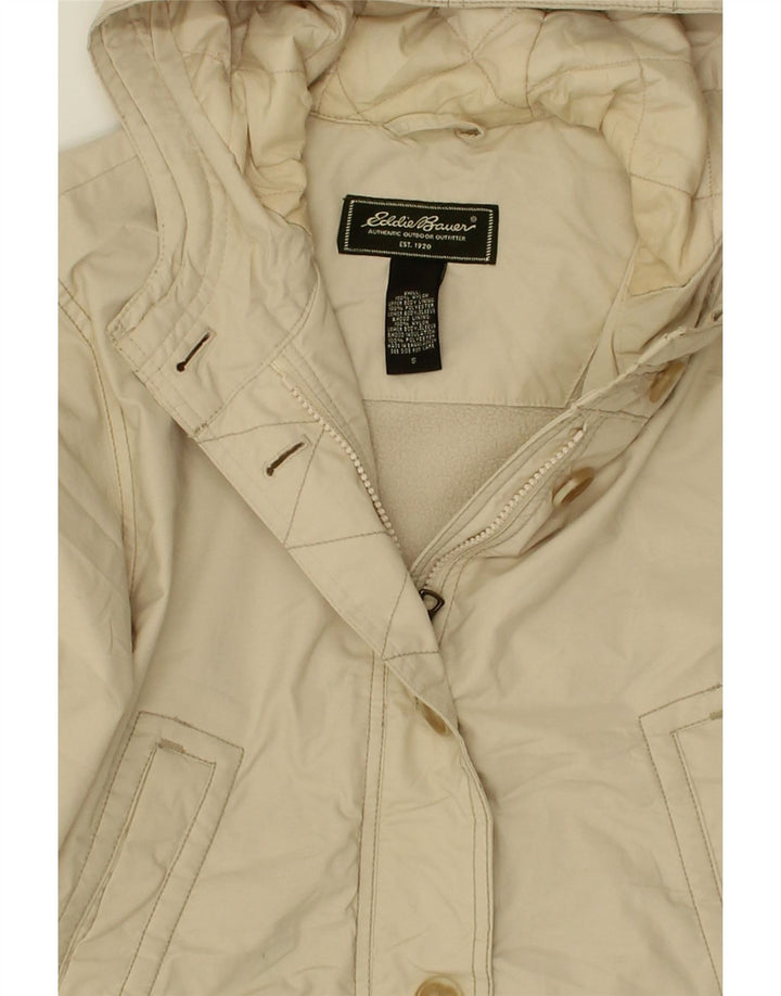 EDDIE BAUER Womens Hooded Utility Jacket UK 10 Small Beige Nylon Vintage Eddie Bauer and Second-Hand Eddie Bauer from Messina Hembry 