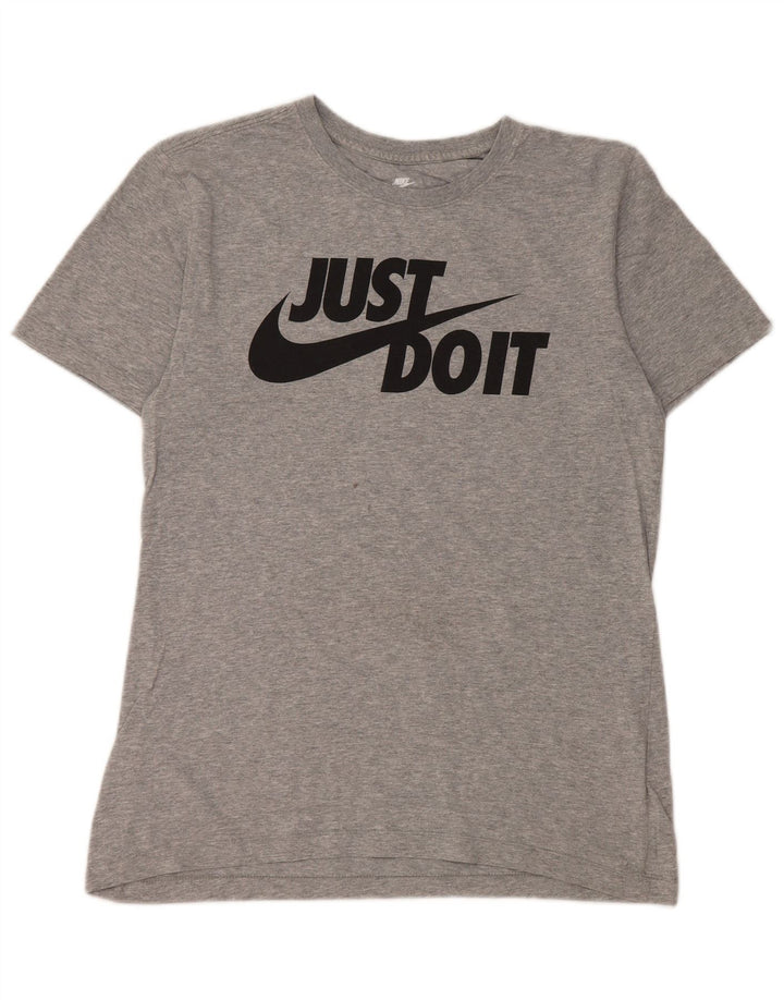 Tricou grafic Nike pentru bărbați Top mic, gri, bumbac cu pete
