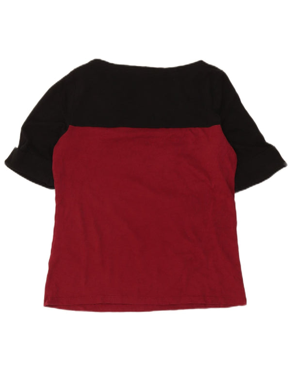 Tricou pentru femei Ralph Lauren, UK 18 XL, bumbac color-bloc burgundă