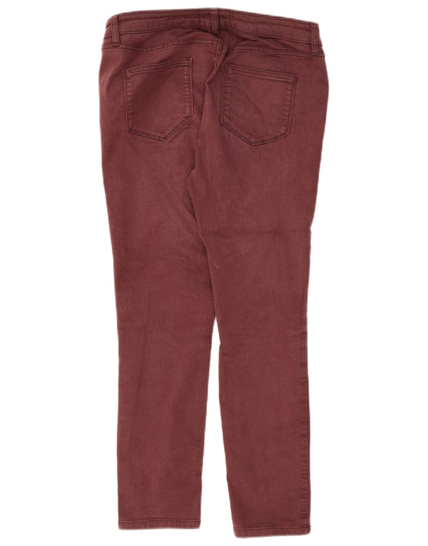 Fat Face, pantaloni slim casual pentru femei UK 14 mare W32 L26 burgundy bumbac