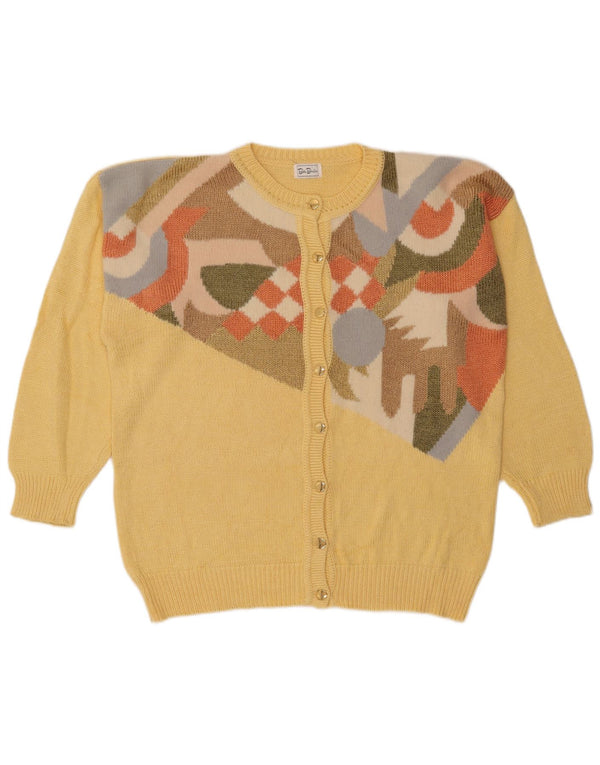 Pulover cardigan supradimensionat pentru femei Betty Barclay UK 18 XL galben geometric
