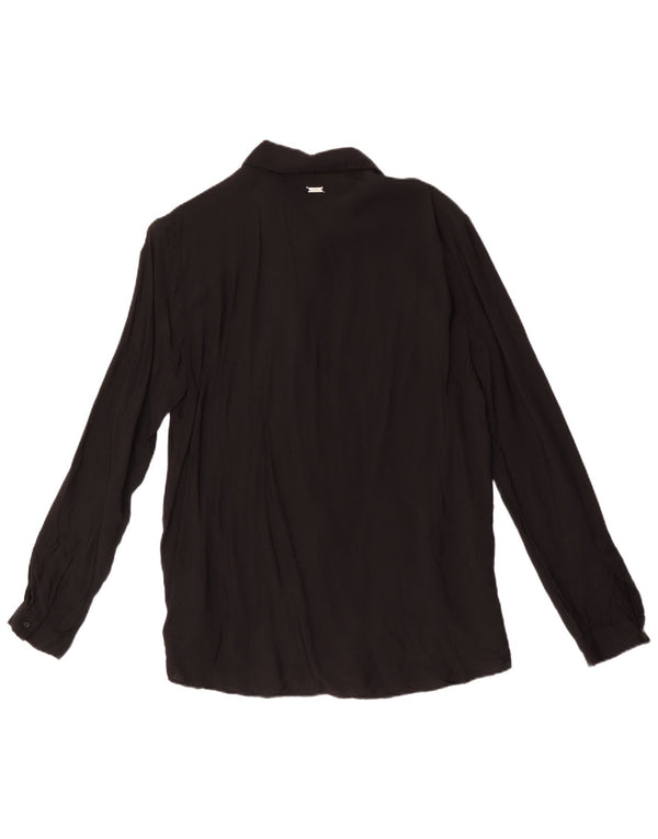 Bluză cămașă pentru femei Armani Exchange UK 14, mare, neagră, viscoză