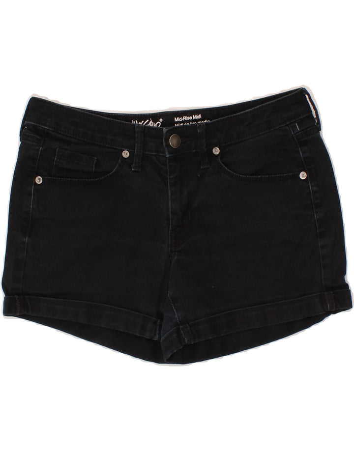 MOSSIMO Womens Mid Rise Denim Shorts US 4 Small W27 Black Cotton Vintage Mossimo and Second-Hand Mossimo from Messina Hembry 