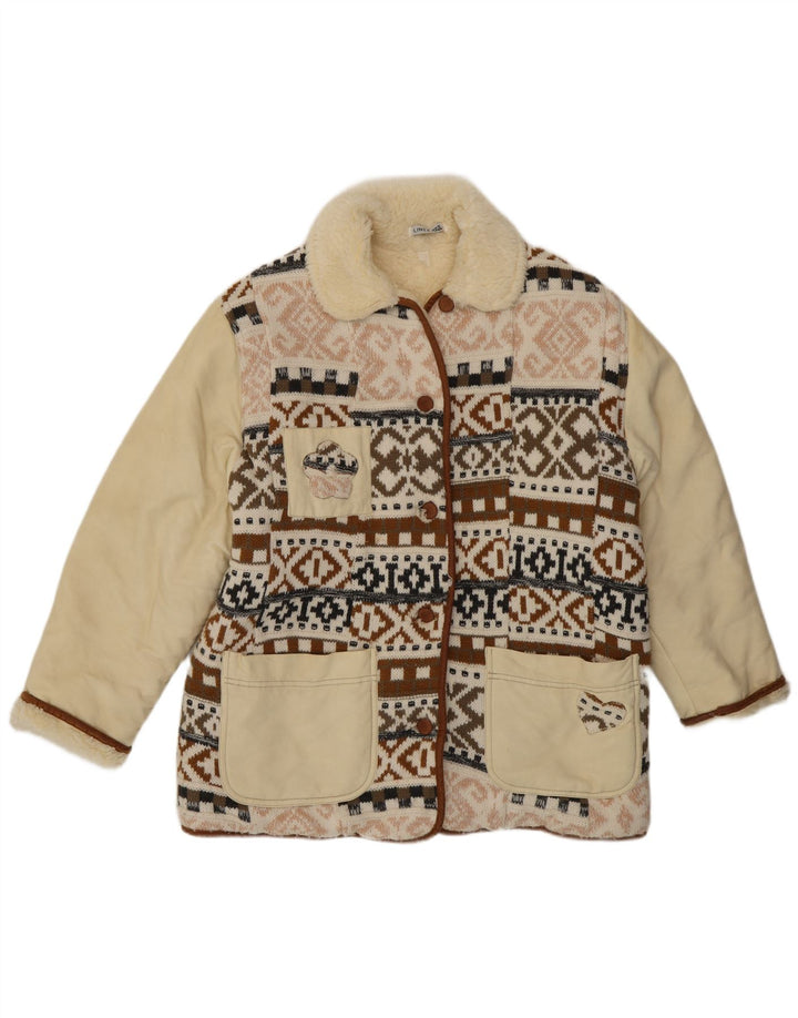 Jachetă vintage pentru femei cu model Sherpa EU 40 Medium Multicolore Fair Isle