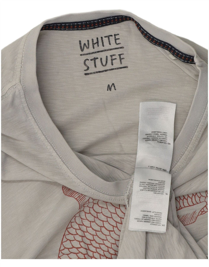 White Stuff Tricou grafic pentru bărbați Top Medium Gri Bumbac