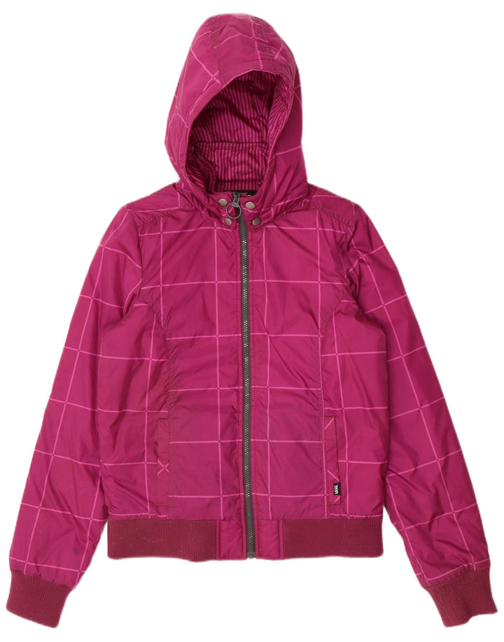 Bomber cu glugă pentru femei Vans UK 14 Medium Purple Check Nylon