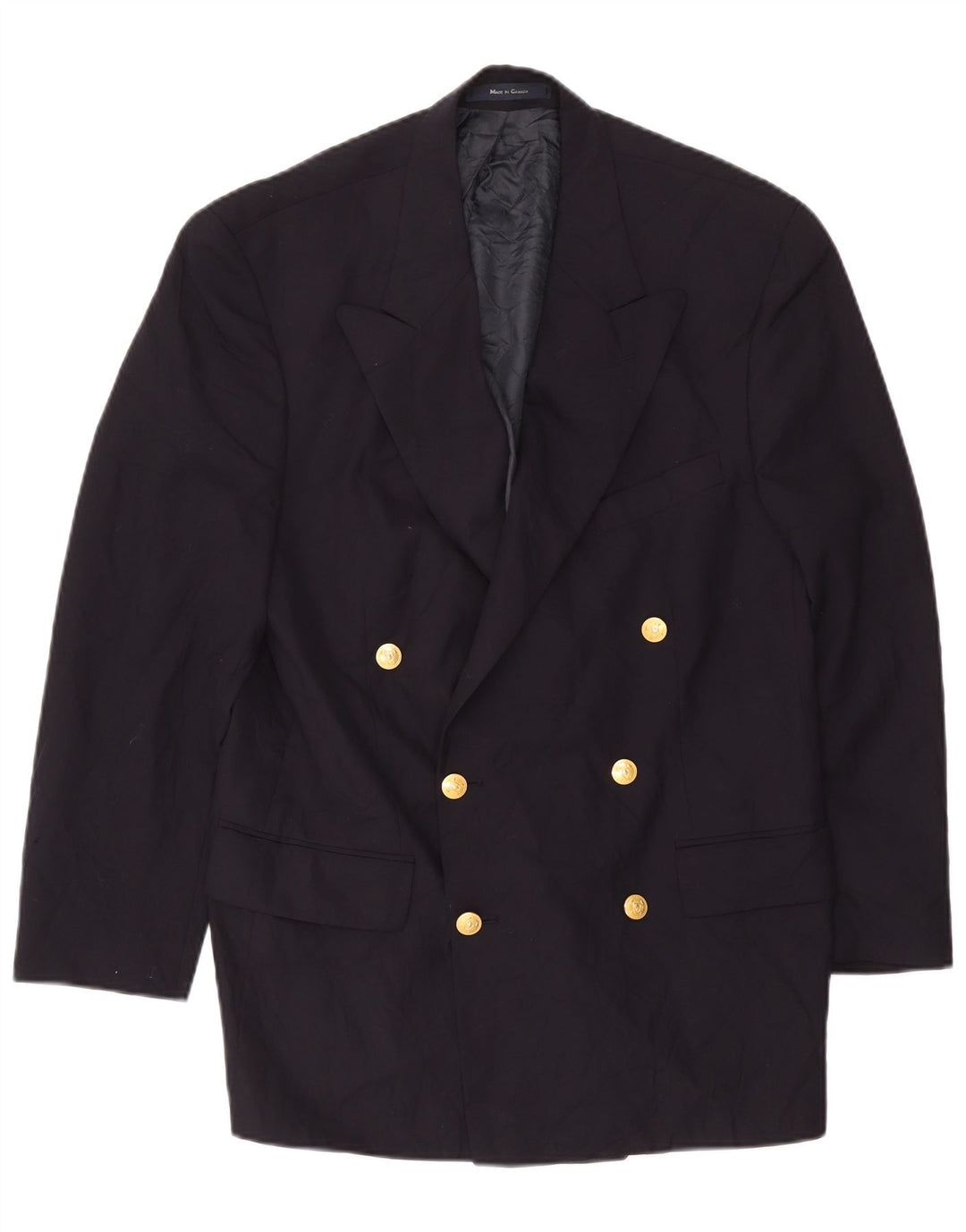 Chaps Mens Double Breasted Blazer Jacket Size 42 Large Navy Blue