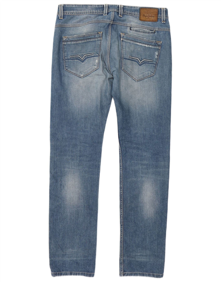 PEPE Jeans Blugi subțiri distressed pentru femei W34 L34 Bumbac albastru