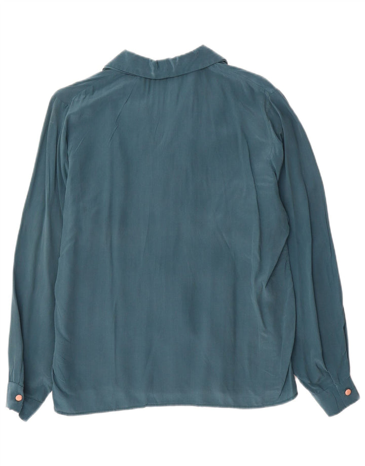Bluză de cămașă vintage pentru femei UK 16 Large Blue