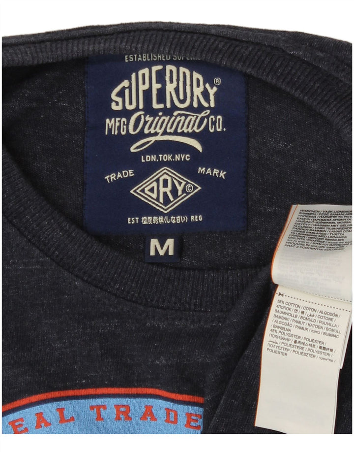 Tricou grafic pentru bărbați Superdry Top mediu din bumbac bleumarin