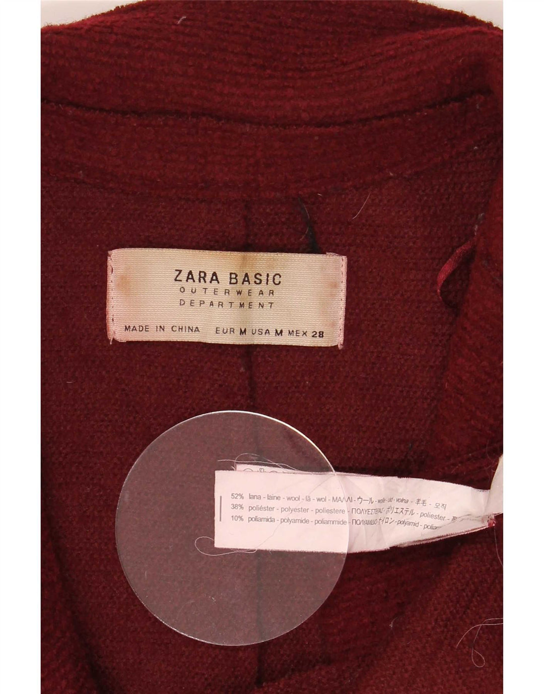 Pardesiu pentru femei Zara UK 14 Lână roșie medie